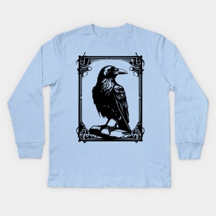 the black raven Kids Long Sleeve T-Shirt